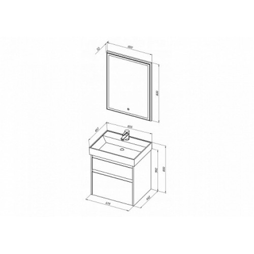 Aquanet Мебель для ванной Nova Lite 60 2 ящика, дуб рошелье