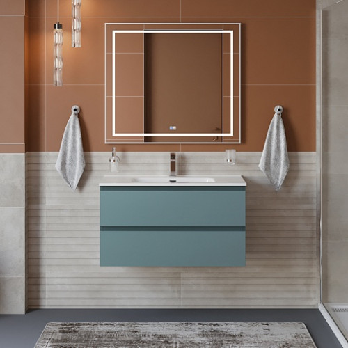 BelBagno Тумба с раковиной Kraft 80 подвесная Голубой матовый