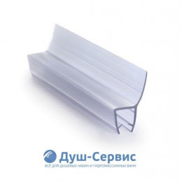 Уплотнитель для душевой кабины 6 мм Ц-образный U1585 длина 2,2 м лепесток 15 мм