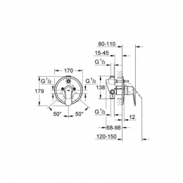 Смеситель для ванны Grohe Eurosmart Cosmopolitan 32879000