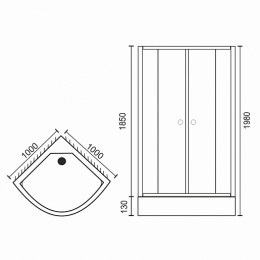 Royal Bath Душевое ограждение RB-L-3001 1000x1000x1850