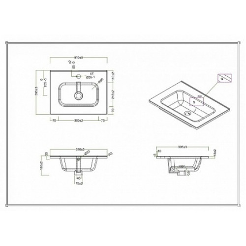 BelBagno Тумба с раковиной ETNA 39 500 Bianco Lucido