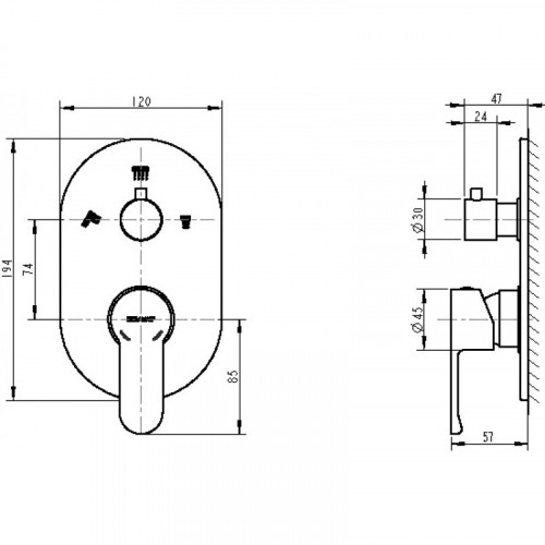 Смеситель для душа Bravat New Moon P69191C-RUS 262947 хром