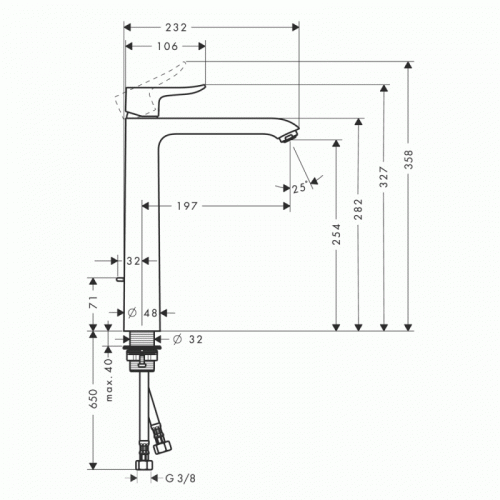 Смеситель для раковины Hansgrohe Metris 31082000