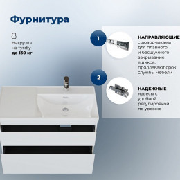 Aquanet Мебель для ванной Nova Lite 2.0 100 R подвесная белая