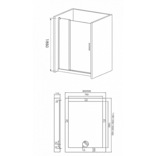 Good Door Душевое ограждение MOKKA WTW-120-C-WE