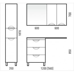 Зеркало Corozo Алиот 60 SD-00000604 белое