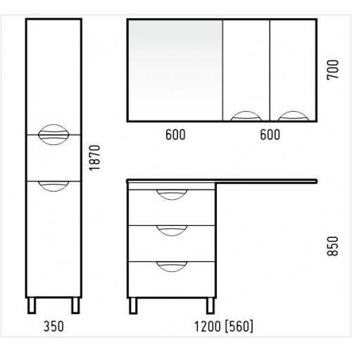 Зеркало Corozo Алиот 60 SD-00000604 белое