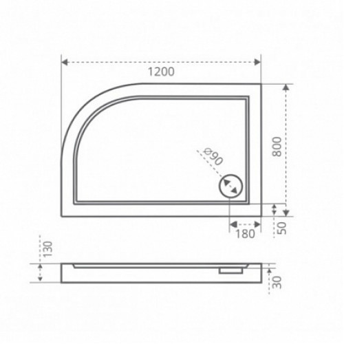 Good Door Поддон для душа Селфи 120x80 R