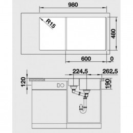 Мойка Blanco Legra 6 S, silgranit, цвет - антрацит, 100*50*19 см