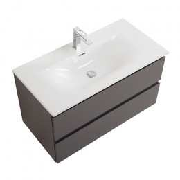 BelBagno Тумба с раковиной Kraft 90 подвесная Темно-Серый матовый с раковиной BB-8099-90