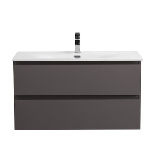 BelBagno Тумба с раковиной Kraft 90 подвесная Темно-Серый матовый с раковиной BB-8099-90