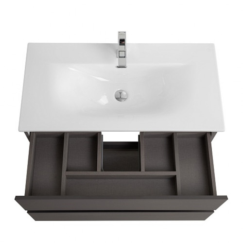 BelBagno Тумба с раковиной Kraft 90 подвесная Темно-Серый матовый с раковиной BB-8099-90