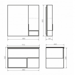 Зеркальный шкаф Comforty Франкфурт-90 00-00006504 бетон светлый