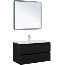 Aquanet Мебель для ванной Вега 2.0 90 Flat подвесная черная матовая