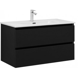 Aquanet Мебель для ванной Вега 2.0 90 Flat подвесная черная матовая