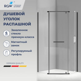 Душевой уголок RGW Passage 80х80 см 78088388-14 профиль черный,стекло прозрачное