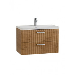BelBagno Тумба с раковиной Due 80 подвесная Rovere Nature ручки Хром полированный