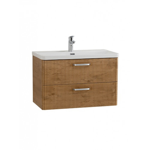 BelBagno Тумба с раковиной Due 80 подвесная Rovere Nature ручки Хром полированный