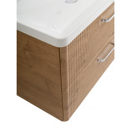 BelBagno Тумба с раковиной Due 80 подвесная Rovere Nature ручки Хром полированный