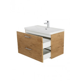 BelBagno Тумба с раковиной Due 80 подвесная Rovere Nature ручки Хром полированный