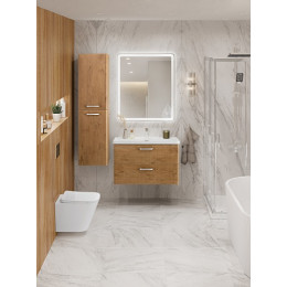 BelBagno Тумба с раковиной Due 80 подвесная Rovere Nature ручки Хром полированный
