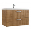 BelBagno Тумба с раковиной Due 80 подвесная Rovere Nature ручки Хром полированный