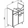 Runo Тумба с раковиной Уют 60 ящик