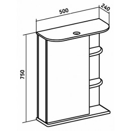 Runo Зеркальный шкаф Магнолия 50