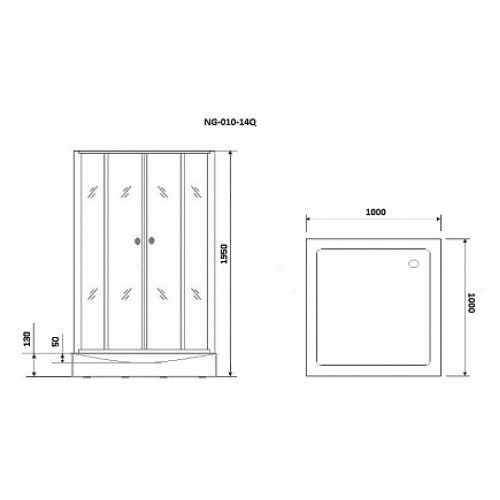 Niagara Душевой уголок NG-010-14Q BLACK