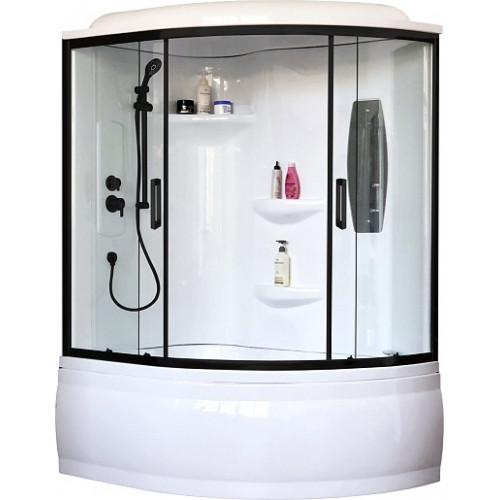 Royal Bath Душевая кабина ALP RB 140ALP-T-BL-L 140x95 L стекло прозрачное профиль черный матовый