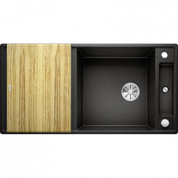 Кухонная мойка Blanco Axia III XL 6 S 525858, черный, разделочный столик из ясеня