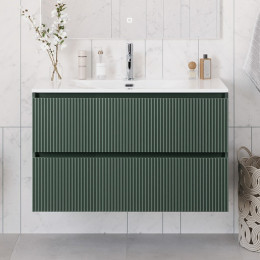 BelBagno Тумба с раковиной Uno 100 подвесная Еловый матовый с раковиной BB-8099-100