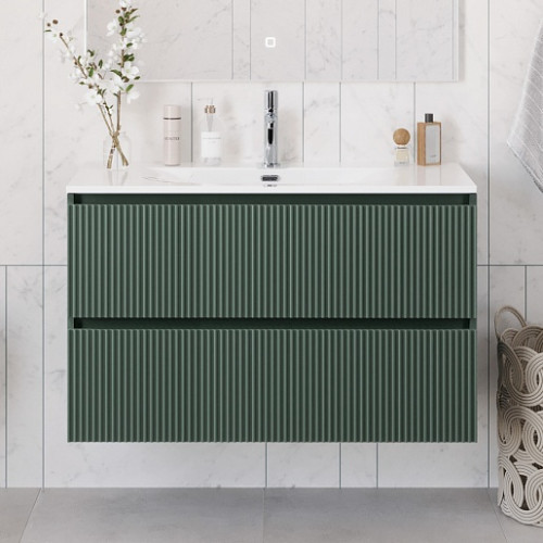 BelBagno Тумба с раковиной Uno 100 подвесная Еловый матовый с раковиной BB-8099-100