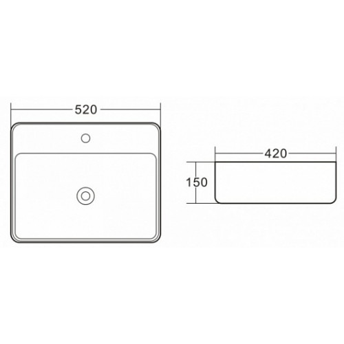 BelBagno Накладная раковина BB1367 52 см