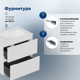 Aquanet Мебель для ванной Джейн 2.0 80 Flat подвесная белый сатин