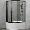 Royal Bath Душевой уголок RB 8120BK-T-BL 120х80х200 R