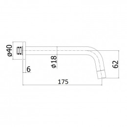 Излив из стены Paffoni Light ZBOC047NO черный матовый