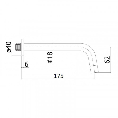 Излив из стены Paffoni Light ZBOC047NO черный матовый