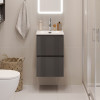 BelBagno Тумба с раковиной Uno mini 40 подвесная Темно-Серый матовый с раковиной BB-8099-3-40