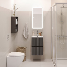BelBagno Тумба с раковиной Uno mini 40 подвесная Темно-Серый матовый с раковиной BB-8099-3-40