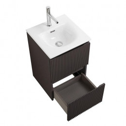 BelBagno Тумба с раковиной Uno mini 40 подвесная Темно-Серый матовый с раковиной BB-8099-3-40