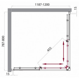 BelBagno Душевой уголок UNO-AH-2-120/80-C-Cr