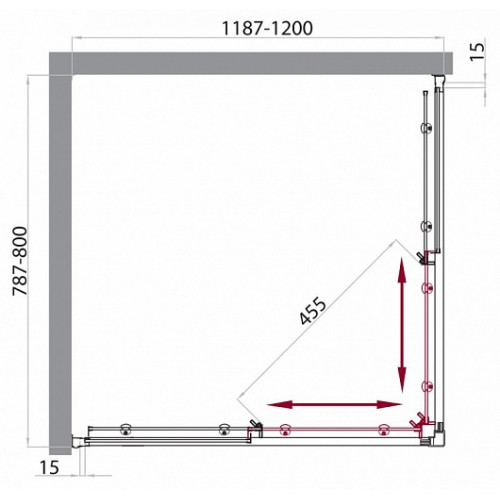 BelBagno Душевой уголок UNO-AH-2-120/80-C-Cr