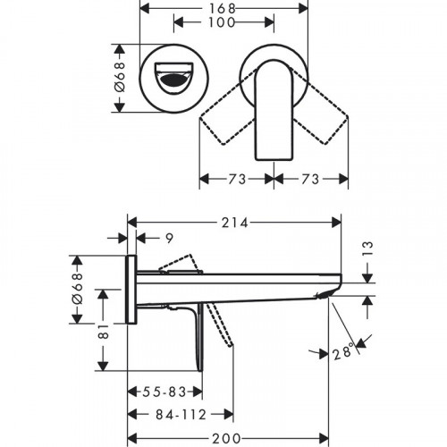 Смеситель для раковины Hansgrohe Rebris 72568000
