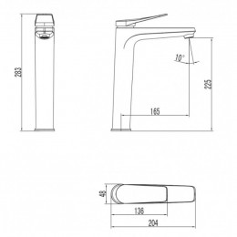 Смеситель для раковины Lemark Bronx LM3709GM графит