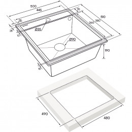 Мойка для кухни Paulmark StepIA PM115051-WH 50x51 белый