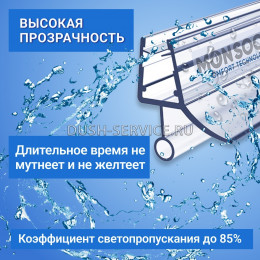 Уплотнитель для душевой кабины 6 мм ТЦО10 U1609 длина 1,1 м лепесток 10 мм.