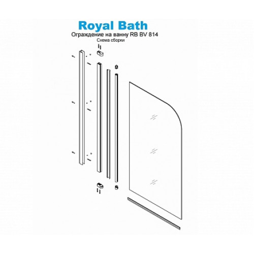 Royal Bath Душевая штора RB BV814-CH 80х140 рифленое