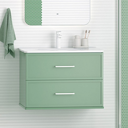 Brevita Тумба с раковиной Verde 70 подвесная зеленая